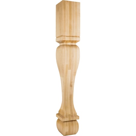 Hardware Resources 6" Wx6"Dx42"H White Birch Footed Square Post P13-6-42-WB